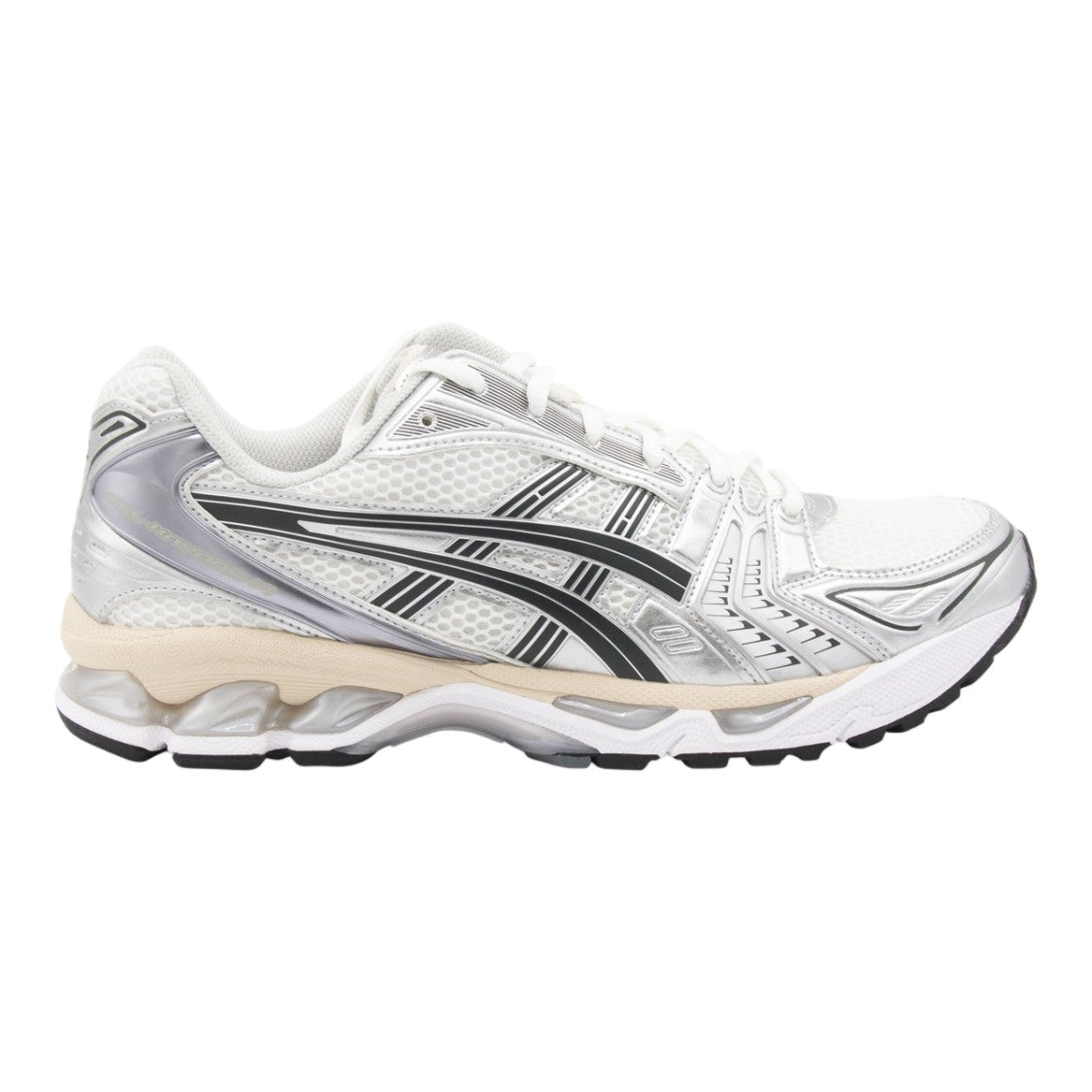 Asics White Mesh Sneakers With Silver Overlays