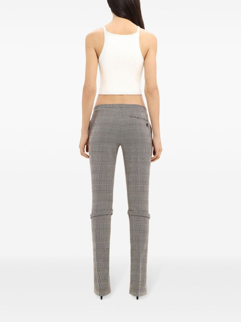 Courrèges Off-White Ribbed Knit Asymmetric Square Top