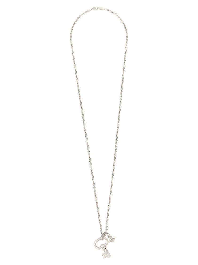 Vivienne Westwood Key Pendant Necklace With Orb Design And Pavé Crystals