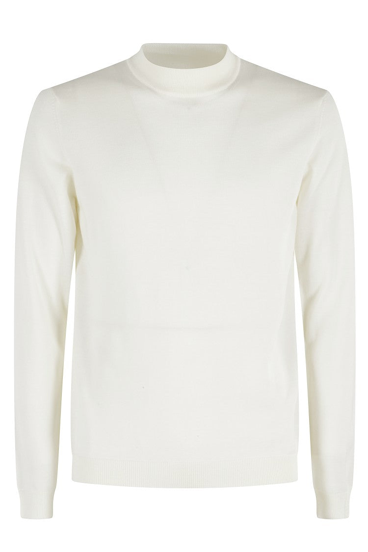 Roberto Collina Long Sleeve Ecru Wool Sweater