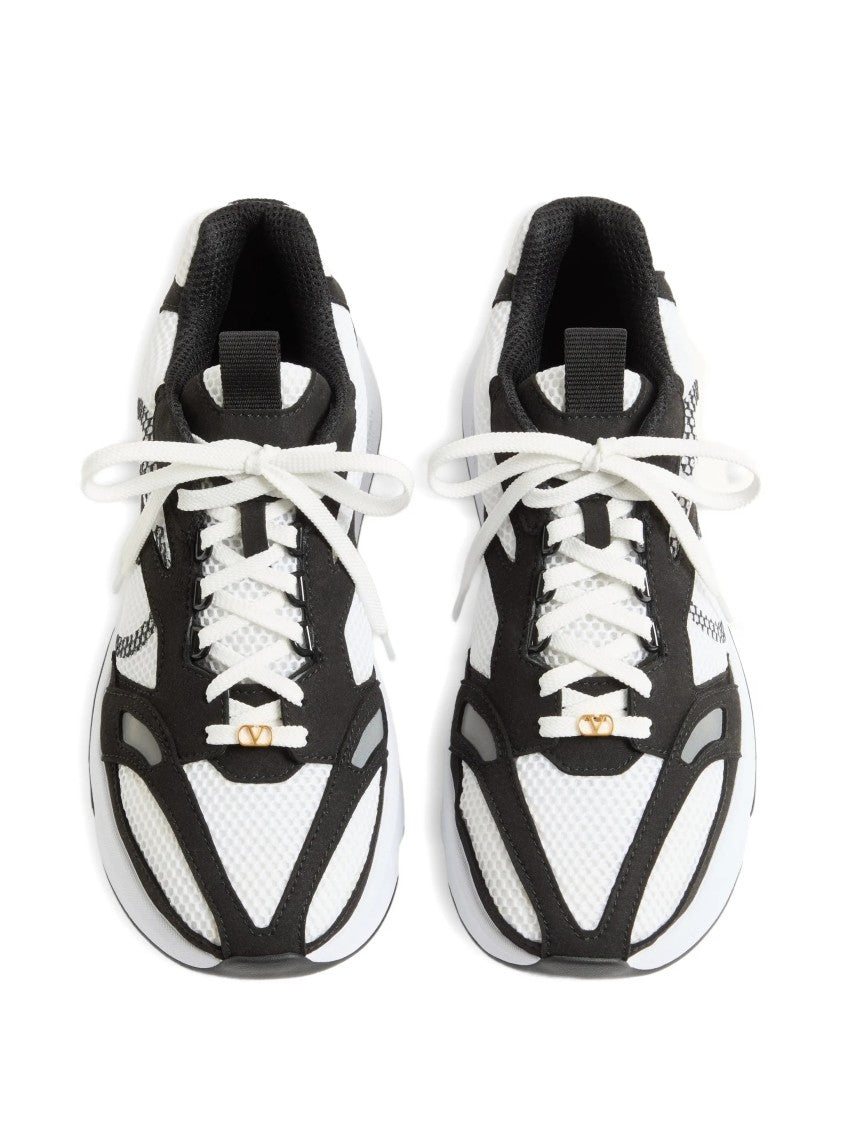 Valentino White Demivee Mesh Black Sneakers