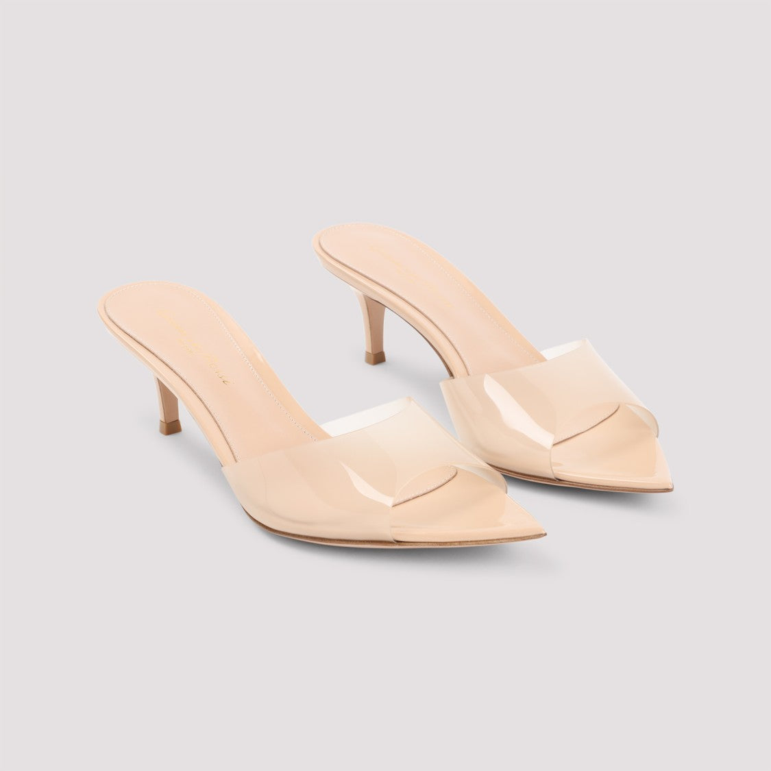 Gianvito Rossi Elle 55 Nude Patent Leather Mules