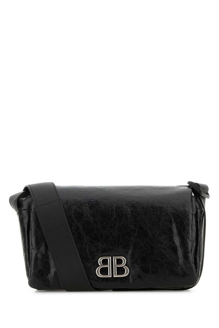 Balenciaga Black Leather Small Monaco Crossbody Bag