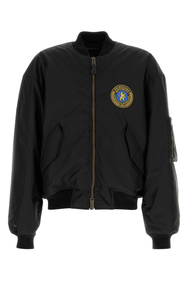 Balenciaga Black Nylon Bomber Jacket