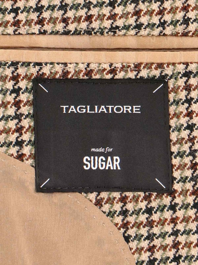 Tagliatore Brown Houndstooth Blazer
