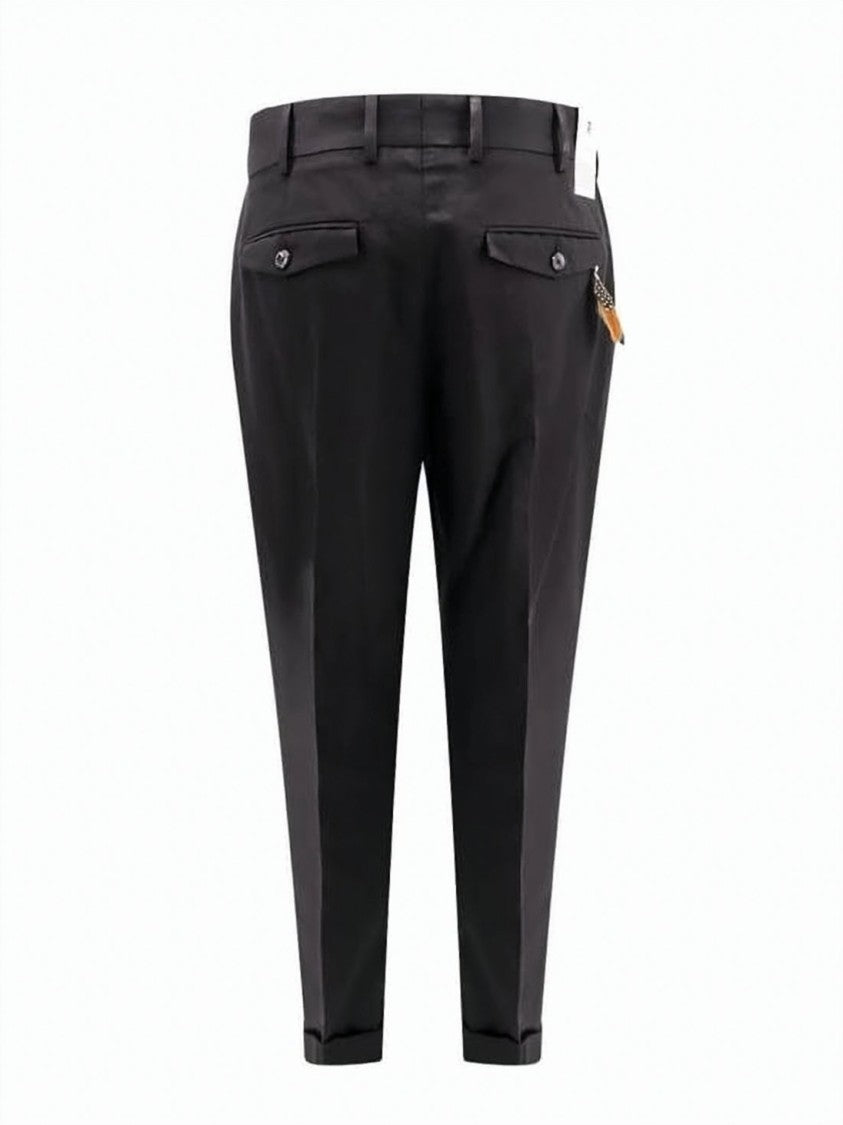 Pt Torino Tailored Suit Pants With Sharp Pleats And Feather Charm