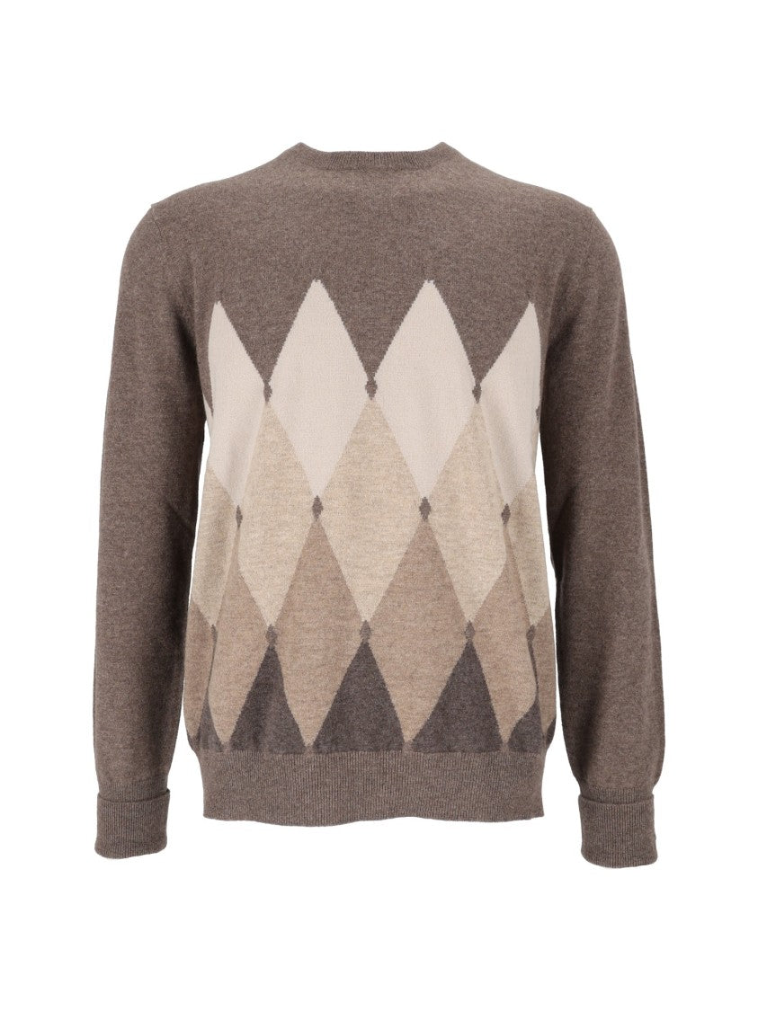 Ballantyne Argyle Cashmere Crew Neck Sweater