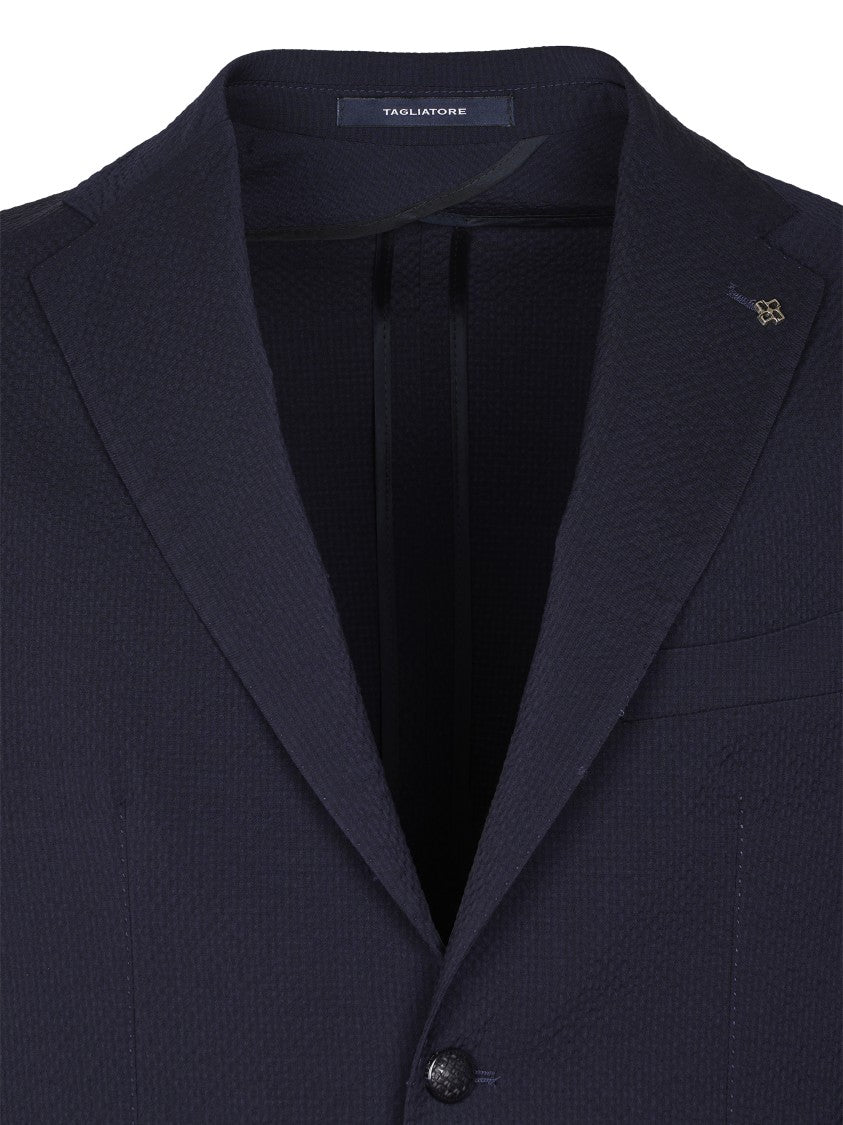 Tagliatore Tailored Two-Button Blazer With Notch Lapels