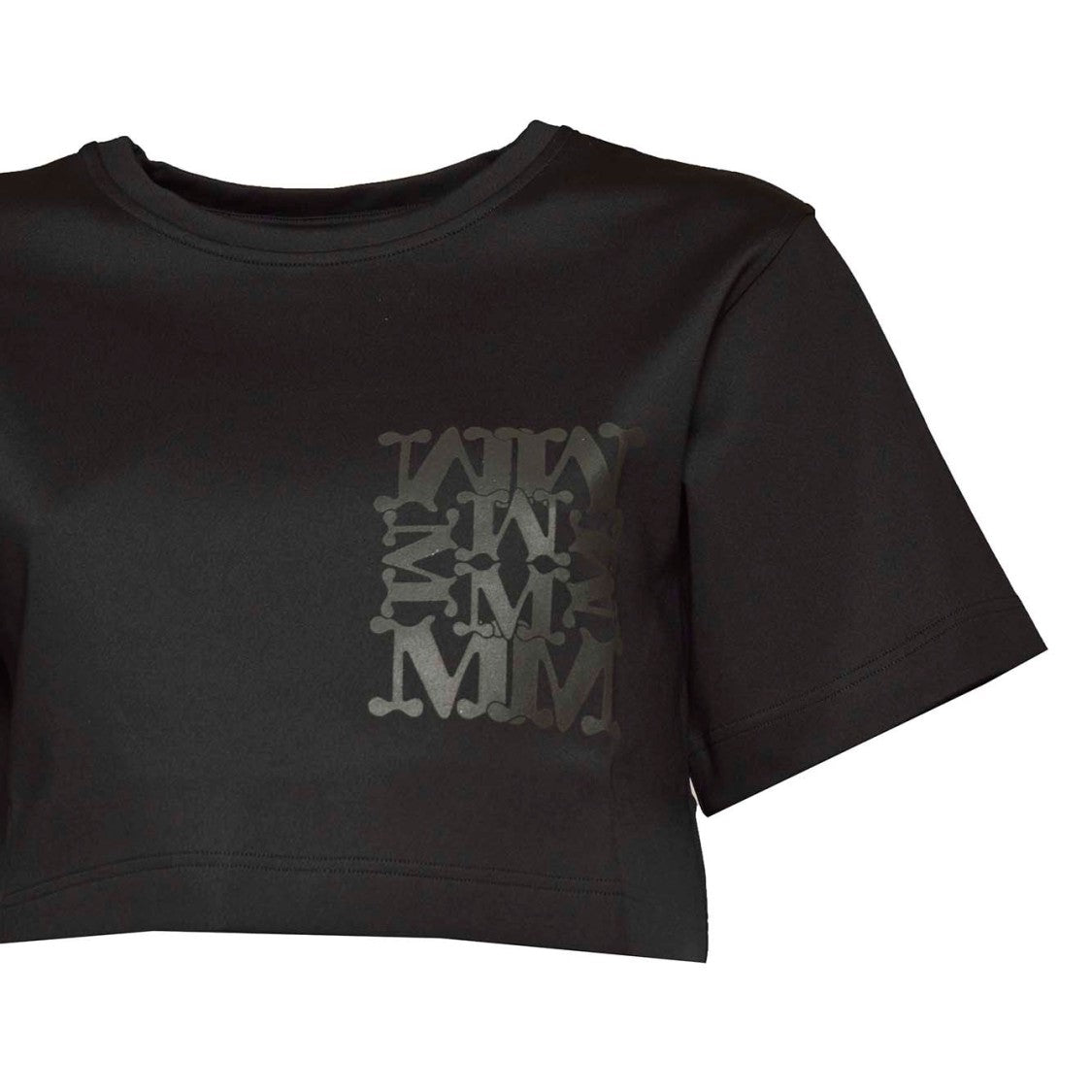 Max Mara Mexico Cropped T-Shirt In Black Jersey
