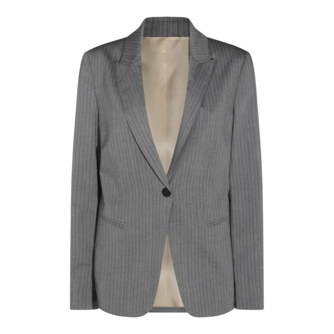 Alberta Ferretti Tailored Pinstripe Jacket With Single-Button Closure