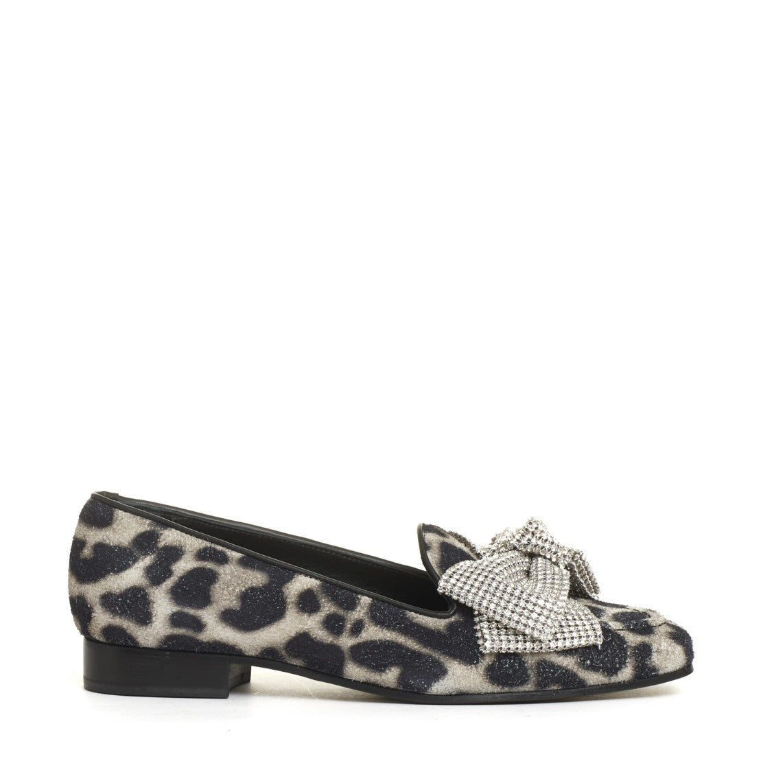 Agl Bow Moccasin Rhinestone And Leopard Print