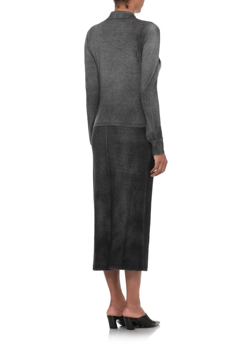 Avant Toi Grey Abstract Pattern Cashmere Cardigan