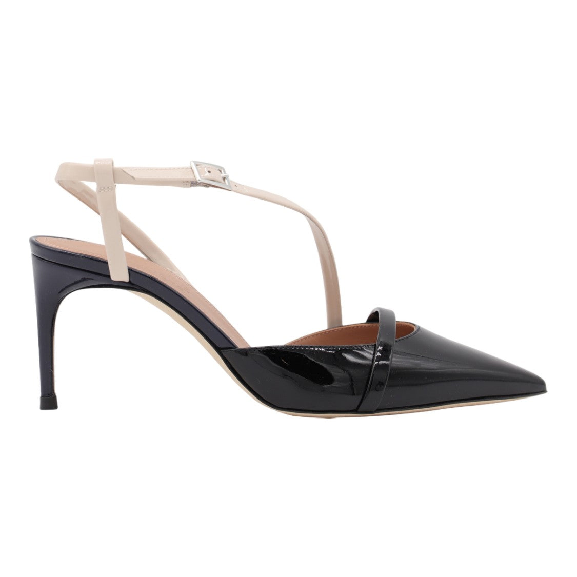 Malone Souliers Pointed-Toe Slingback Heels With Glossy Patent Finish