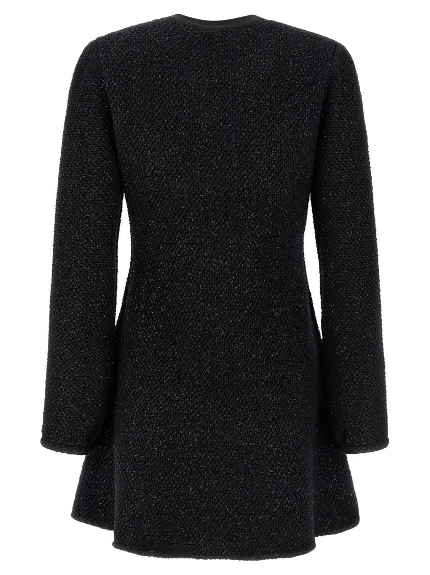 Self-Portrait 'Black Sequin Knit Mini' Dress