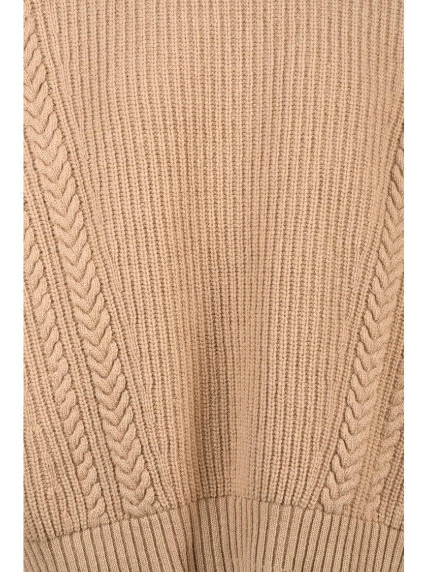 Max Mara Ribbed High-Neck Sweater With Textured Knit Design