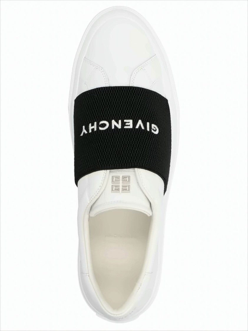 Givenchy Textured Band Slip-On Sneakers With Prominent Logo
