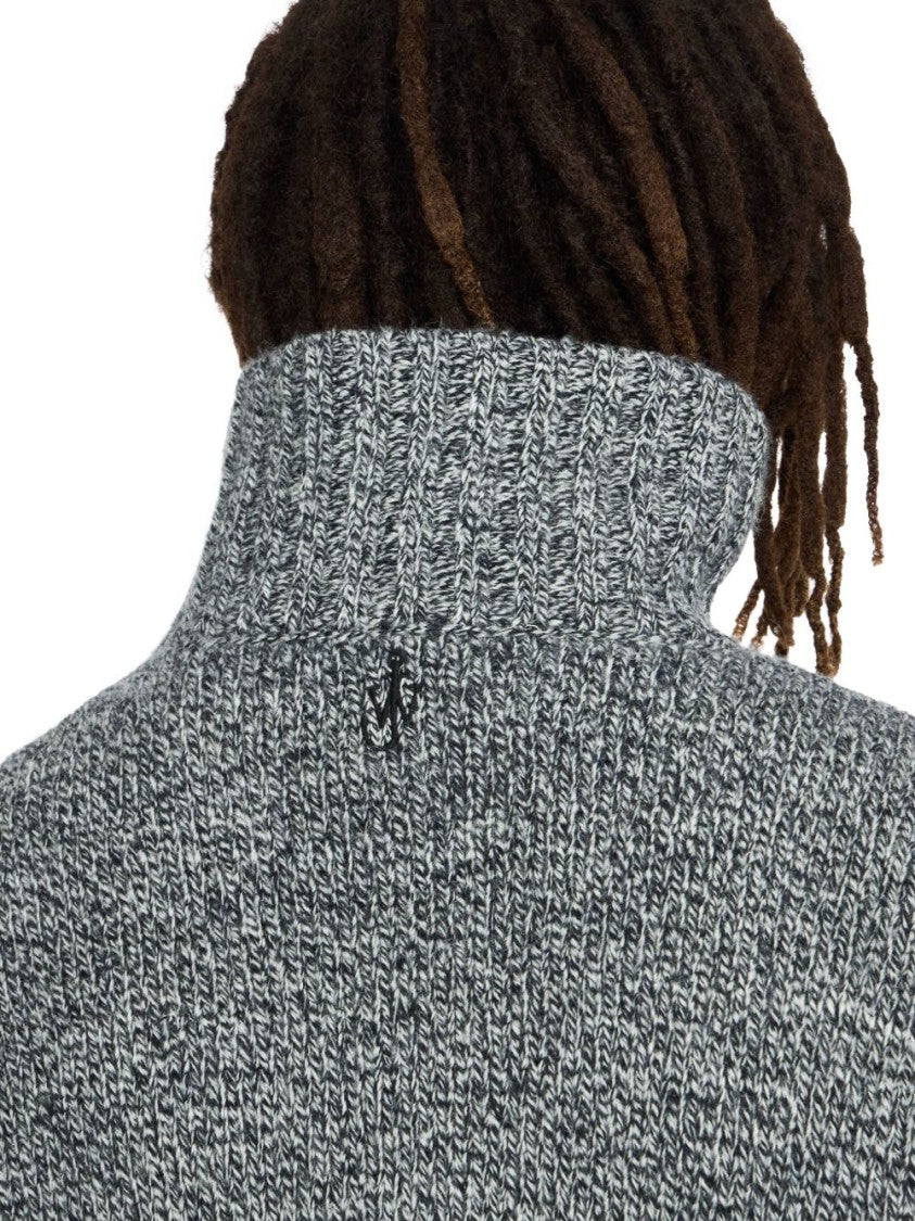 J. W. Anderson Grey Leather Pocket Turtleneck