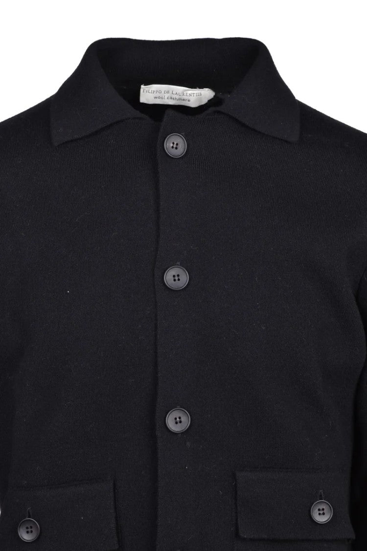Filippo De Laurentiis Polo Cardigan - Black