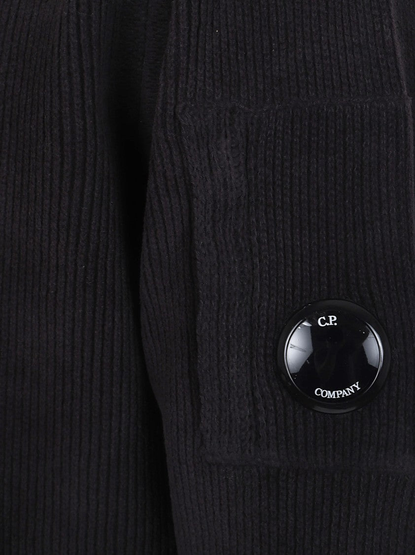 C.P. Company Ribbed Knit Black Sweater