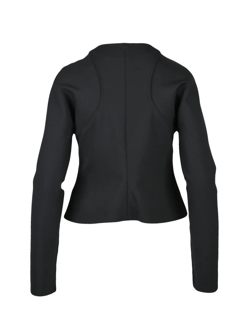 Courrèges Black Polyester-Blend Scuba Jacket