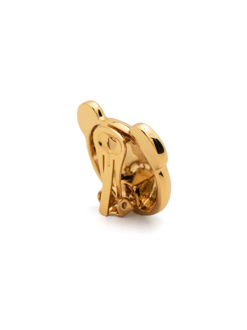 Moschino Bear Design Brass Earrings With Shiny Finish
