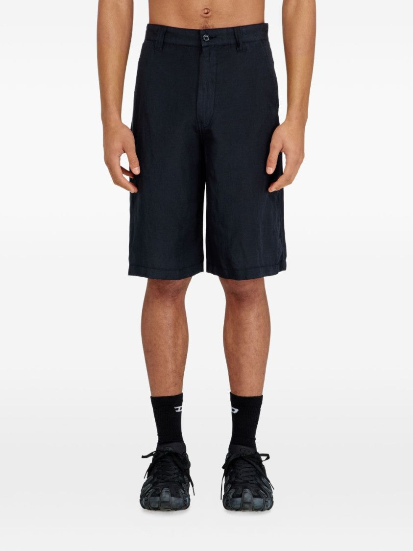 Diesel Black Buttoned Five-Pocket Shorts