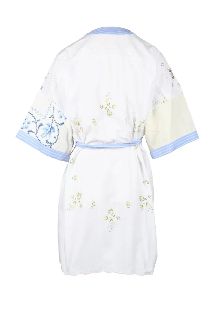 Semi Couture White/Lilac Kimono Wrap Dress