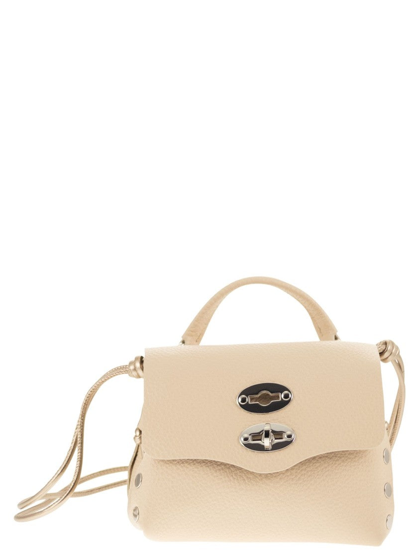 Zanellato Compact Grained Calfskin Shoulder Bag With Double Clasp