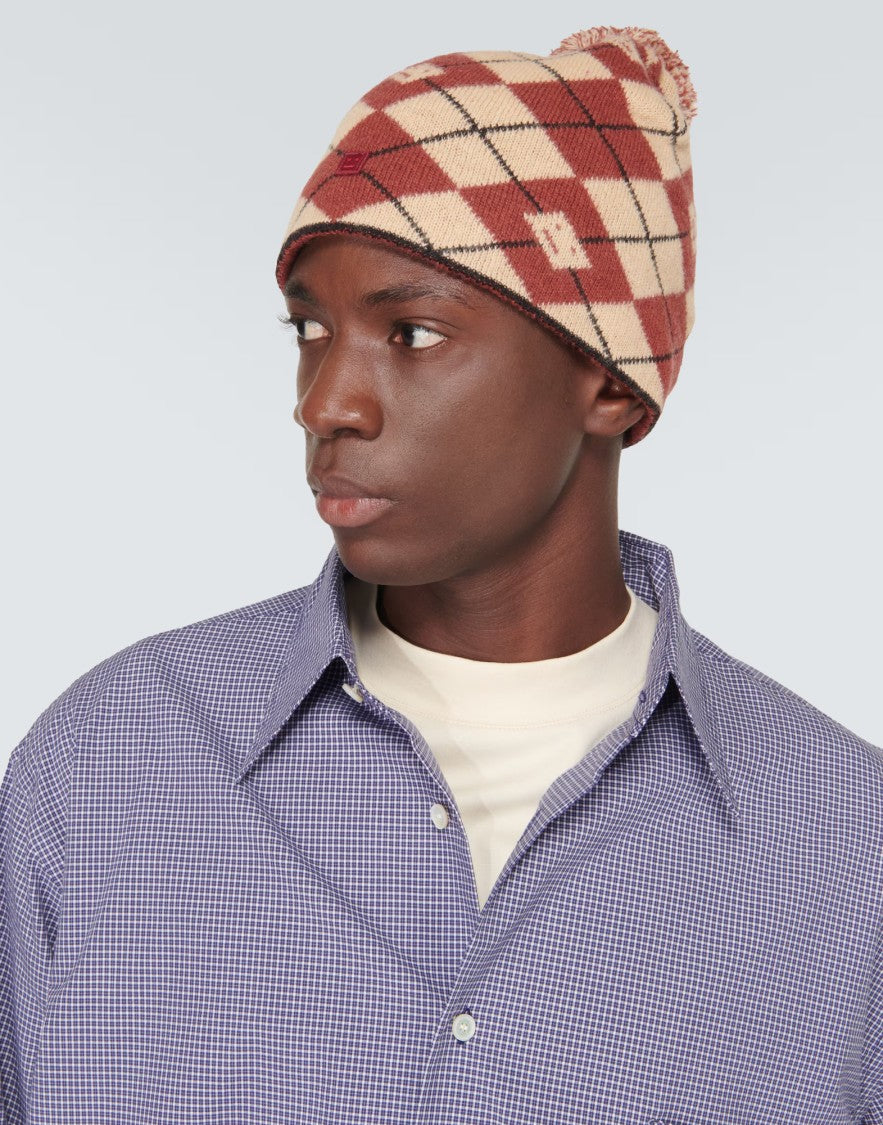 Acne Studios Argyle Face Wool Blend Beanie