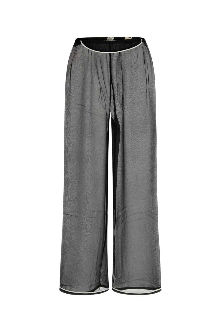 Bode Black Silk Wide-Leg Pant