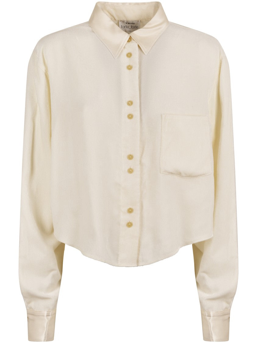 Forte Forte Fluid Boxy Shirt In Velvet And Viscose Blend
