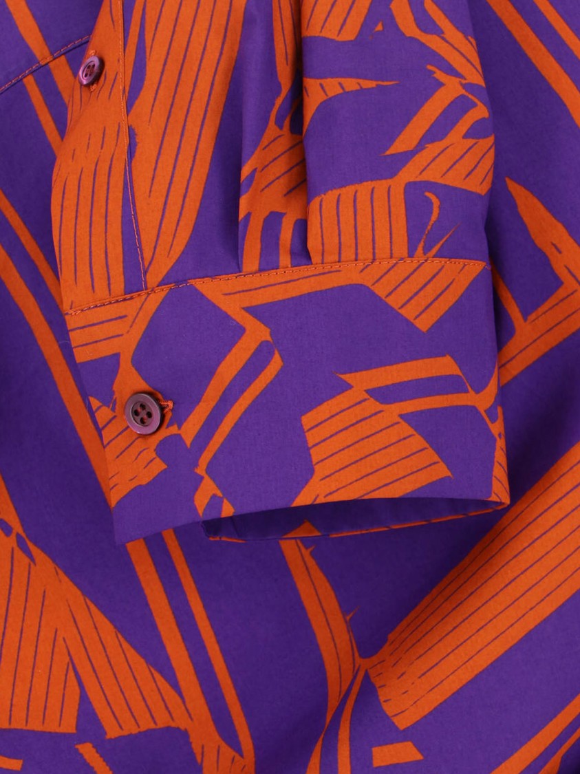 Dries Van Noten Vibrant Orange Button-Down Shirt With Structured Collar