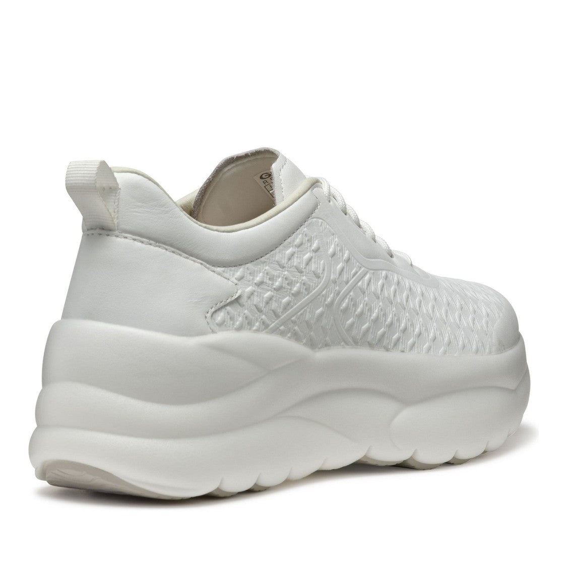 Geox Xtors White Chunky Sole Leather Sneakers