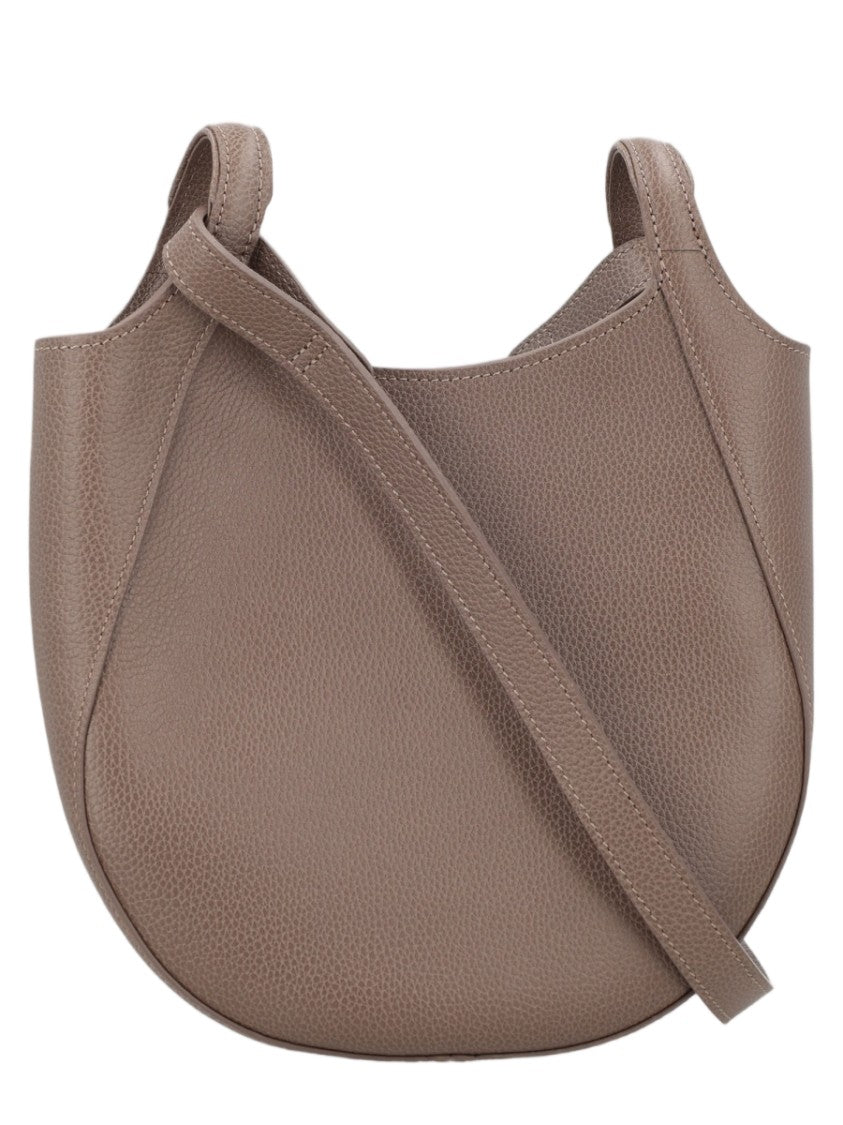 Longchamp Crescent-Shaped Crossbody Bag In Textured Leather