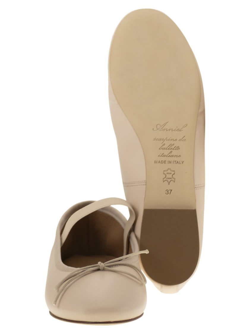 Anniel Leather Ballerina And Elastic Band