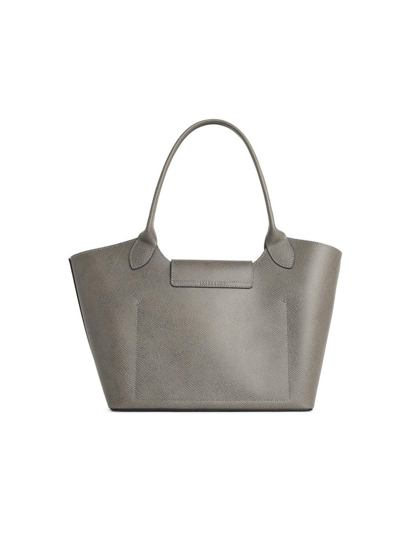 Longchamp L 'Épure' Shoulder Bag In Dove-Gray Leather