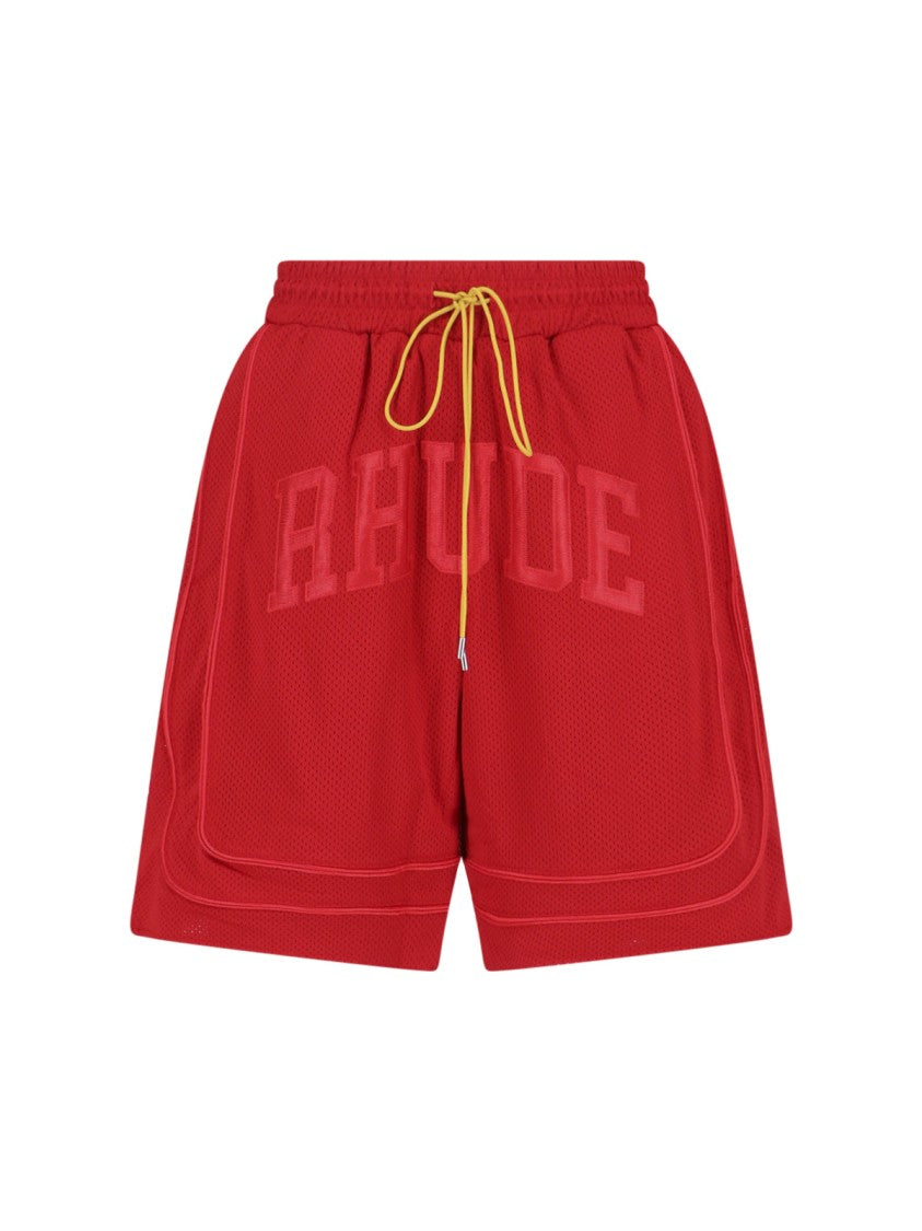 Rhude Red Straight-Leg Shorts With Classic Waistband