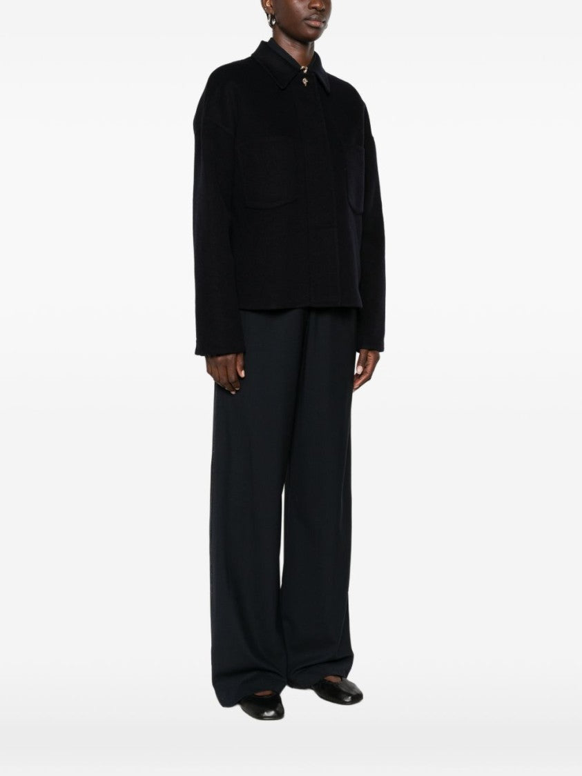 Fabiana Filippi Black Cropped Boxy Wool Coat