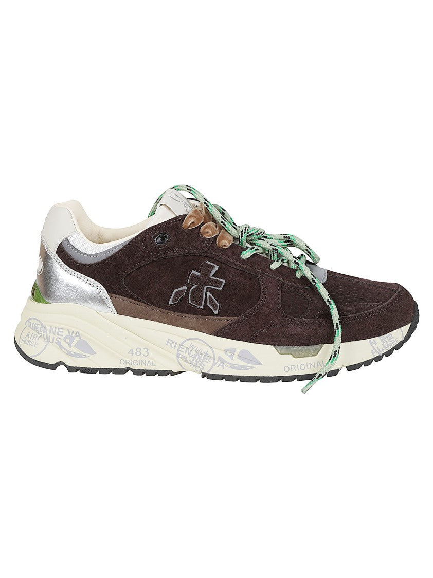 Premiata Dark Brown Mased Suede Metallic Sneakers