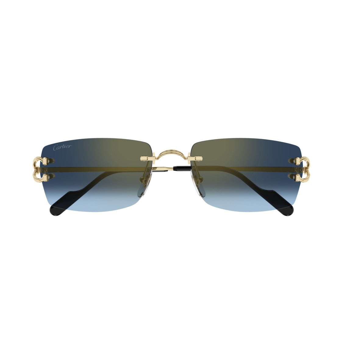 Cartier Rimless Sunglasses With Rectangular Gradient Lenses