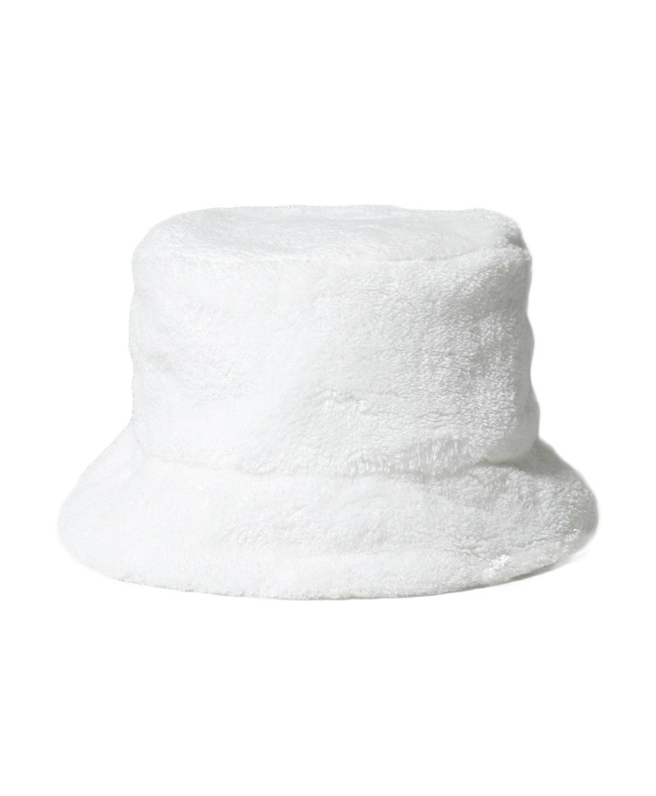 Prada Soft Sherpa Bucket Hat With Embroidered Triangular Logo