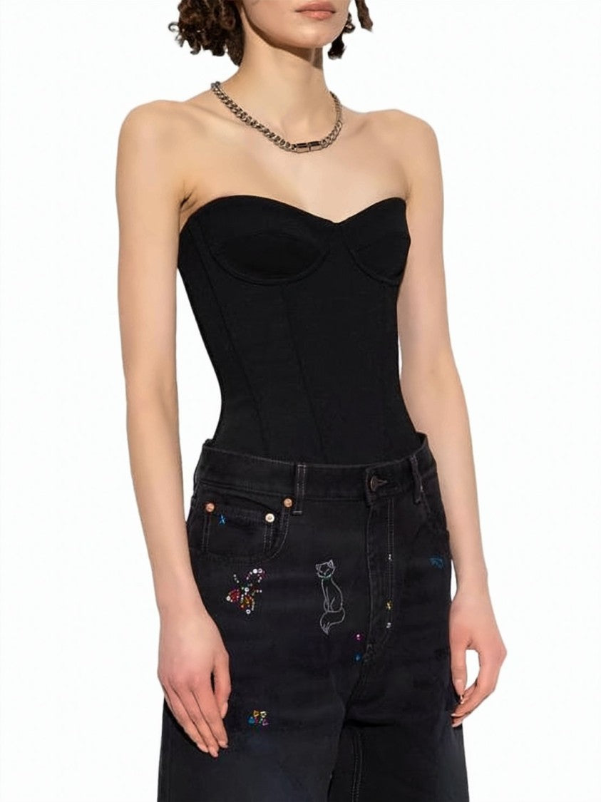 Balenciaga Strapless Corset-Style Top With Structured Seams