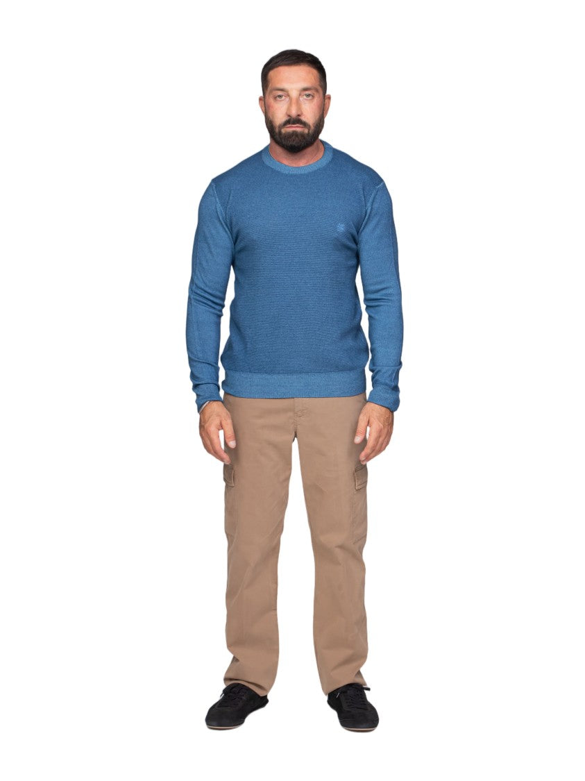 Etro Long-Sleeve Crew Neck Sweater With Subtle Ribbed Detailing