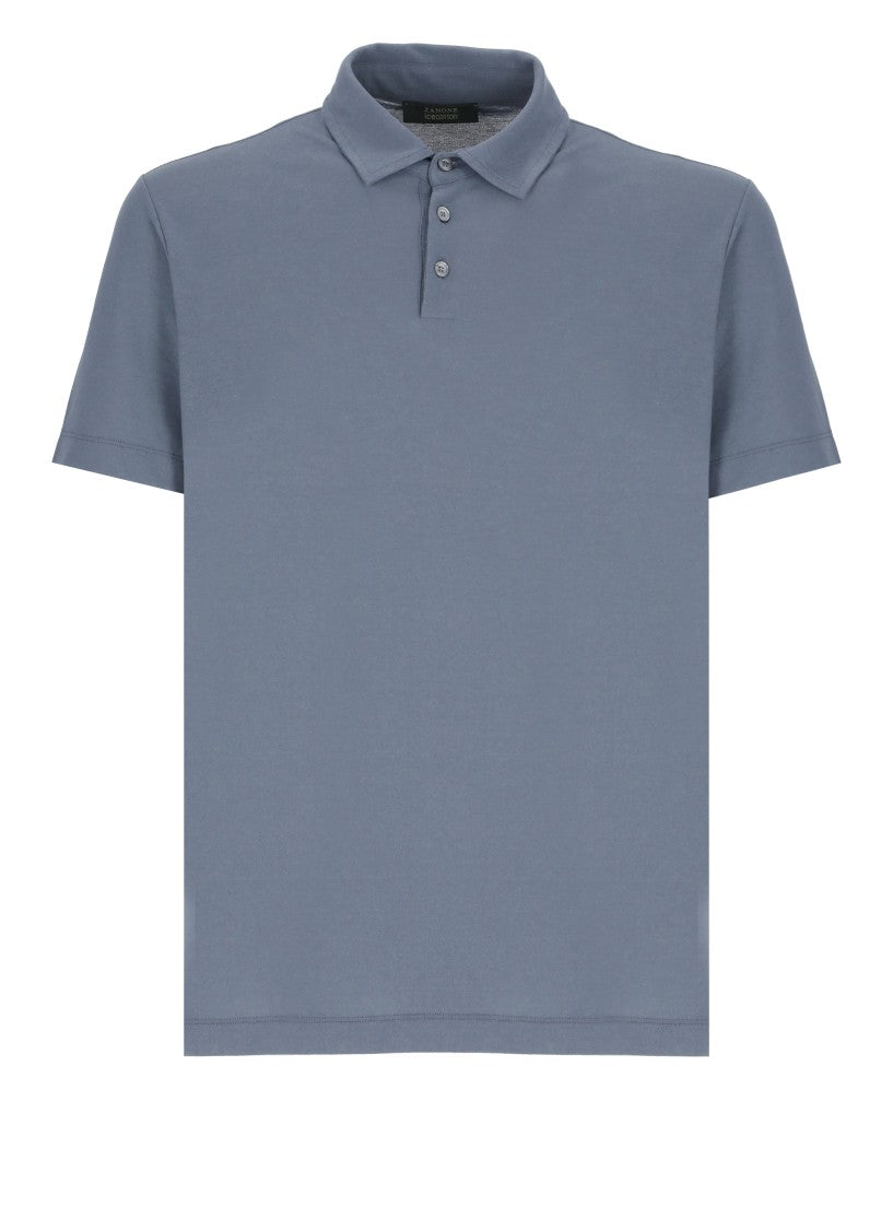 Zanone Blue Mc Polo Shirt