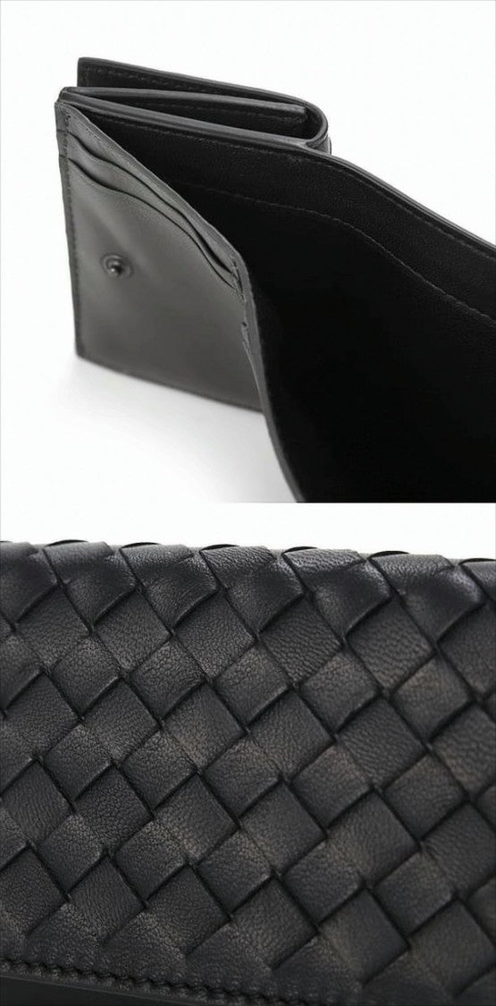 Bottega Veneta Compact Woven Leather Wallet