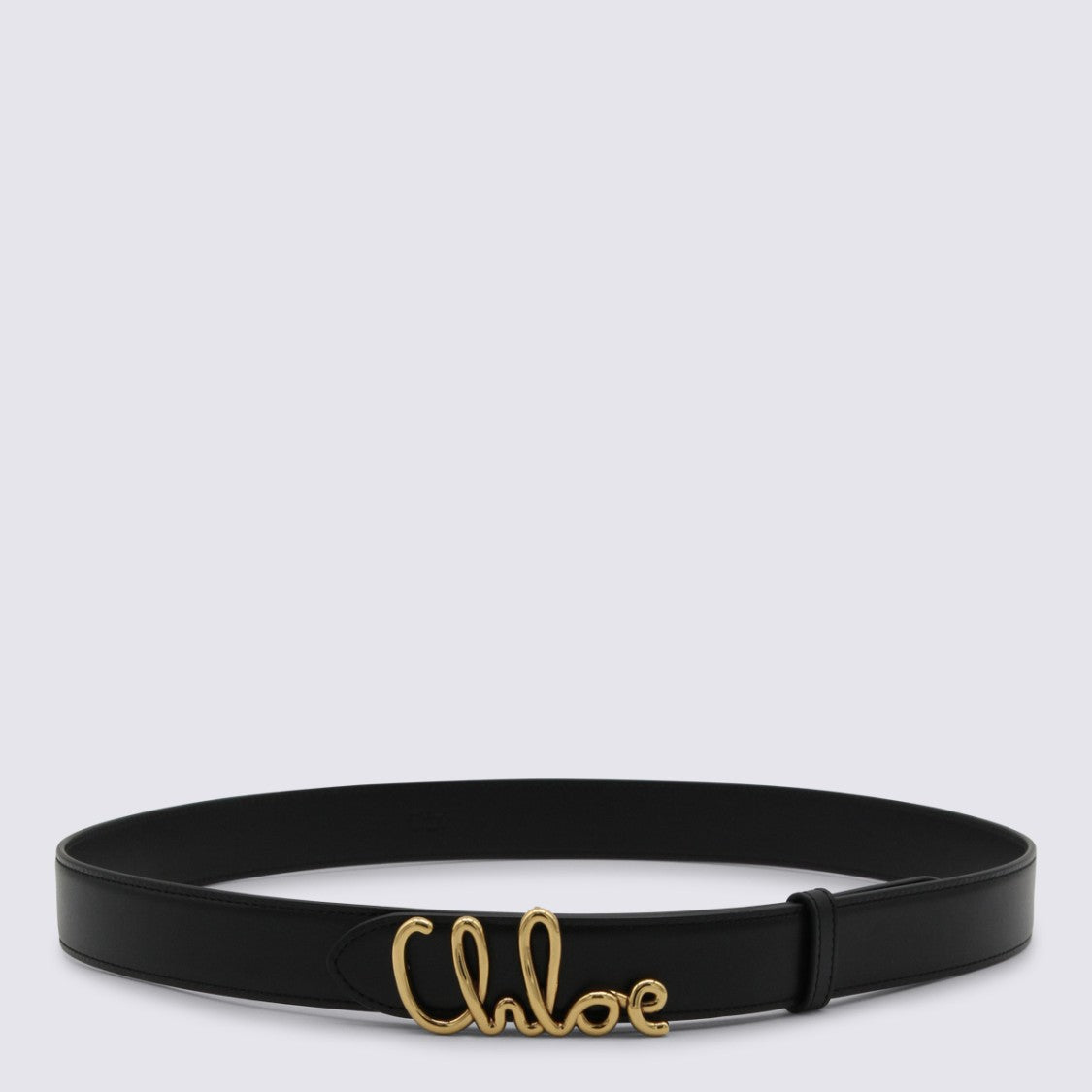 Chloé Black Leather Logo Closure Belt