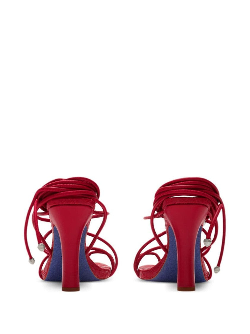 Burberry Strappy Red Lamb Leather Sandals