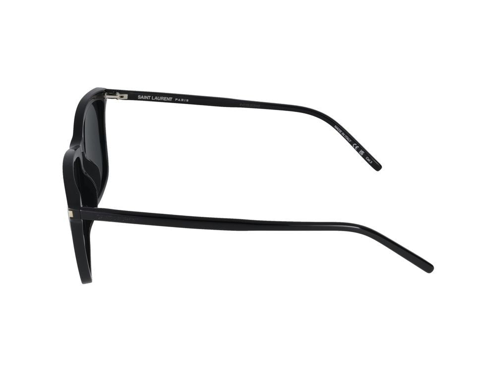 Saint Laurent Black Bold Square-Frame Acetate Sunglasses