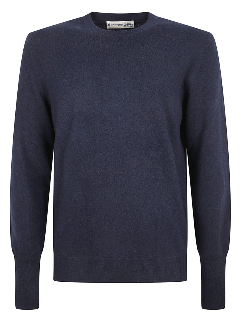 Ballantyne Crew Neck Knit Sweater With Ribbed Cuffs And Hem