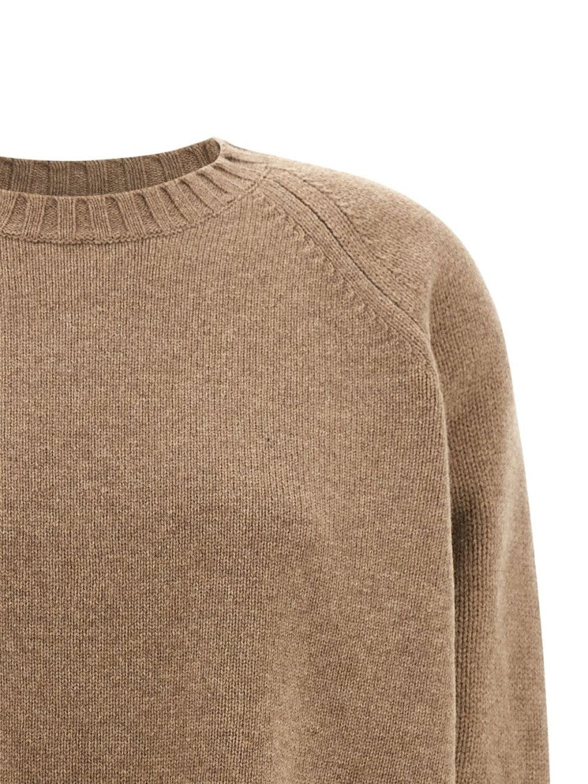 Tory Burch Relaxed Fit Brown Knit Sweater